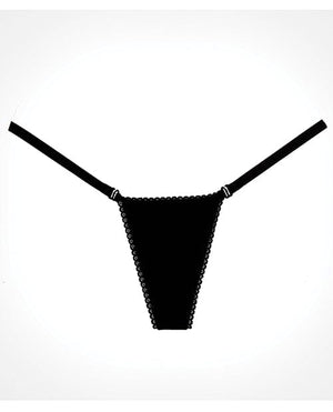Adore Between the Cheats Velvet Panty Black O/S Lingerie