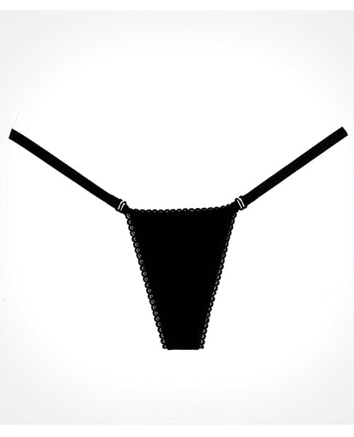 Adore Between the Cheats Velvet Panty Black O/S Lingerie