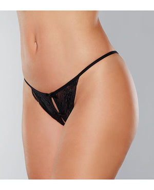 Adore Secrets Double Mini Bow Detail Open Back Lace Panty Black O/S Lingerie