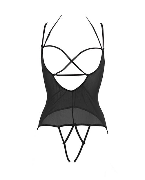 Allure Angelina Sheer Mesh Under Bust Teddy Lingerie