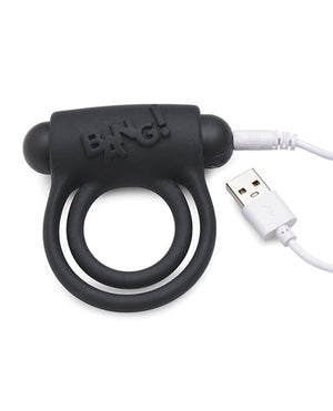 Bang! Vibrating Cock Ring & Bullet W/remote Control Black Penis Enhancement
