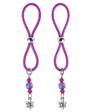 Bijoux de Nip Nipple Halos Flower Charm - Purple Bondage Blindfolds & Restraints