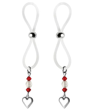 Bijoux de Nip Nipple Halos Heart Charm - Red/Clear Bondage Blindfolds & Restraints