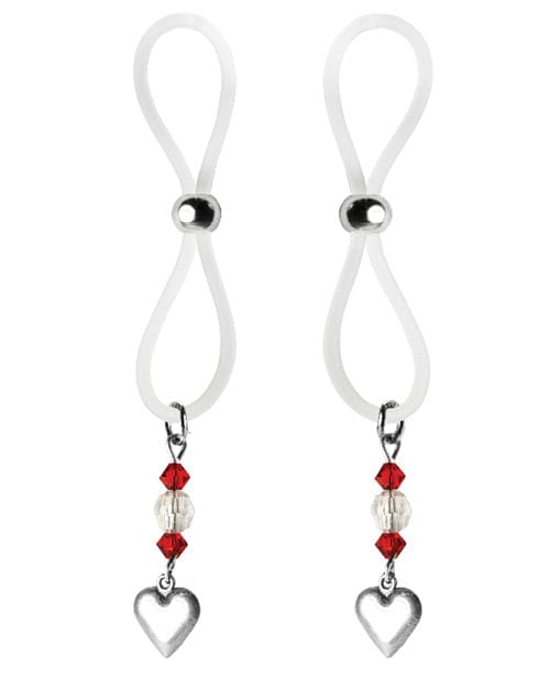 Bijoux de Nip Nipple Halos Heart Charm - Red/Clear Bondage Blindfolds & Restraints