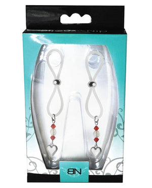 Bijoux de Nip Nipple Halos Heart Charm - Red/Clear Bondage Blindfolds & Restraints