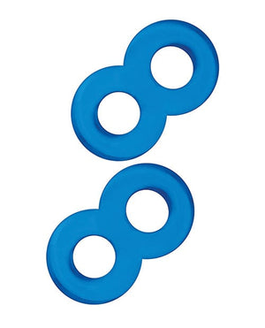 Blue Line C & B Dual Cock & Ball Stamina Enhancement Ring - Jelly Blue Pack of 2 Penis Enhancement