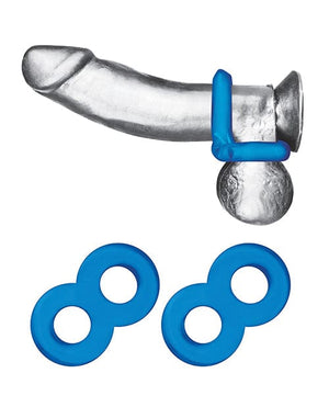 Blue Line C & B Dual Cock & Ball Stamina Enhancement Ring - Jelly Blue Pack of 2 Penis Enhancement