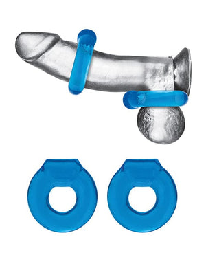 Blue Line C & B Ultra-Stretch Stamina Endurance Ring - Jelly Blue Pack of 2 Penis Enhancement