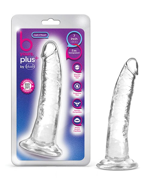 Blush B Yours Plus 7.5" Lust N' Thrust Dildo Clear Dongs & Dildos