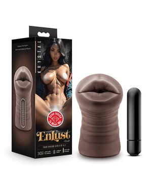 Blush EnLust Mouth Stroker w/Vibrating Bullet - Krystal Dolls & Masturbators