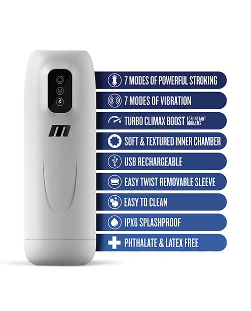 Blush M for Men Robo Bator Powered Vibrating Stroker - White Dolls & Masturbators
