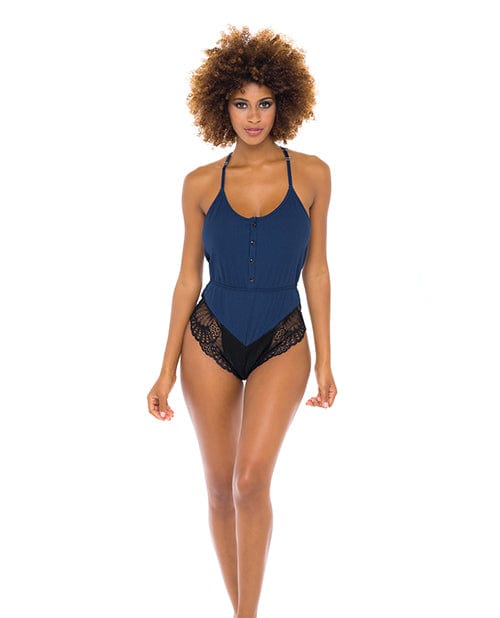 Claribel Ribbed Jersey Romper Estate Blue/black Large/Extra Large Lingerie