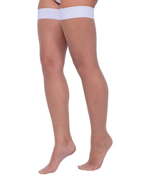 Colored Silicone Stay Up Stockings O/s White Lingerie