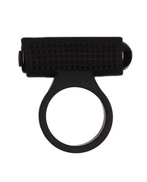 Cosmic Cock Ring w/Rechargeable Bullet - 9 Functions Black Penis Enhancement