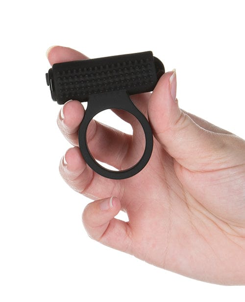 Cosmic Cock Ring w/Rechargeable Bullet - 9 Functions Black Penis Enhancement