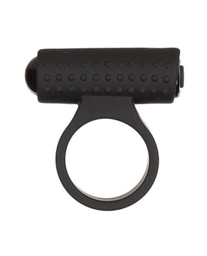 Cosmic Cock Ring w/Rechargeable Bullet - 9 Functions Black Penis Enhancement
