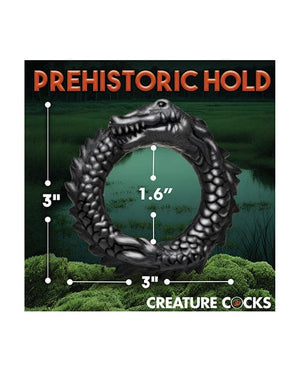 Creature Cocks Caiman Silicone Cock Ring - Black Penis Enhancement
