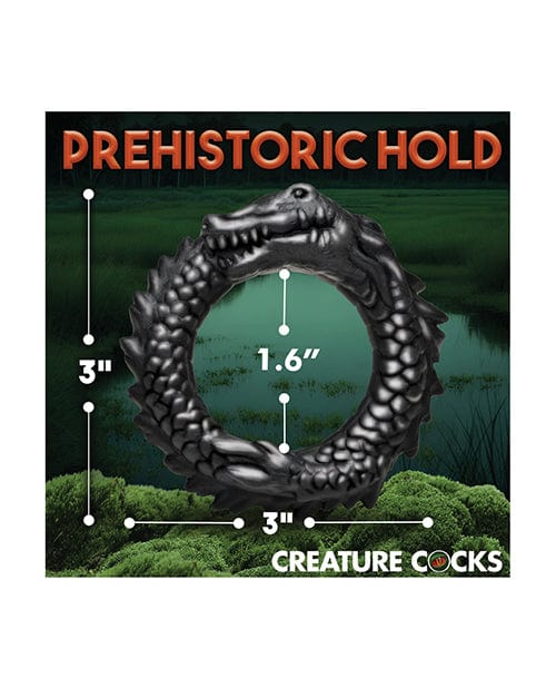 Creature Cocks Caiman Silicone Cock Ring - Black Penis Enhancement