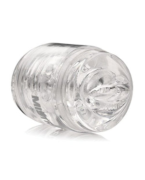 Curve Toys Mistress Double Shot Mini Masturbator Mouth & Pussy - Clear Dolls & Masturbators