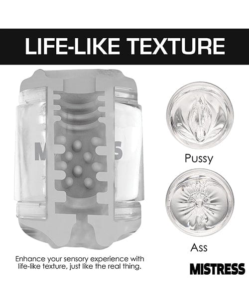 Curve Toys Mistress Double Shot Pussy & Ass Mini Masturbator  - Clear Dolls & Masturbators