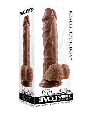 Evolved 8" Realistic Dildo W/balls Dark Dongs & Dildos