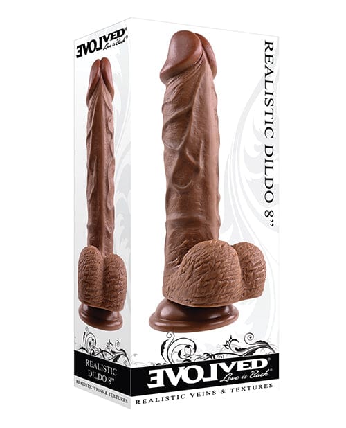 Evolved 8" Realistic Dildo W/balls Dark Dongs & Dildos