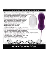 Evolved Eager Egg Vibrating & Thrusting Egg w/Remote - Purple Stimulators