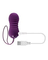 Evolved Eager Egg Vibrating & Thrusting Egg w/Remote - Purple Stimulators