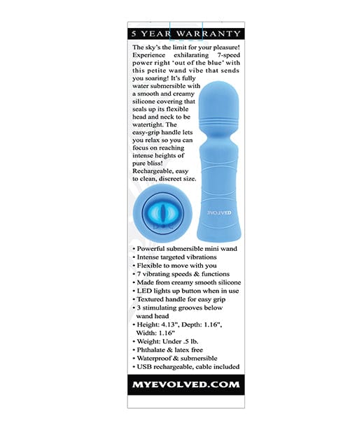 Evolved Out of The Blue Vibrating Mini Wand - Blue Massage Products