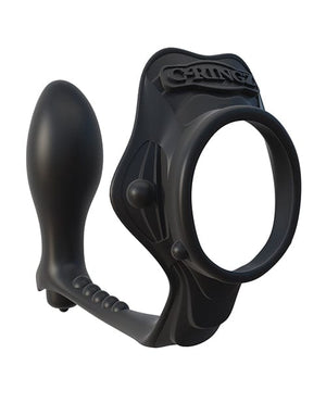 Fantasy C-Ringz Rock Hard Ass-Gasm Vibrating Ring - Black Penis Enhancement