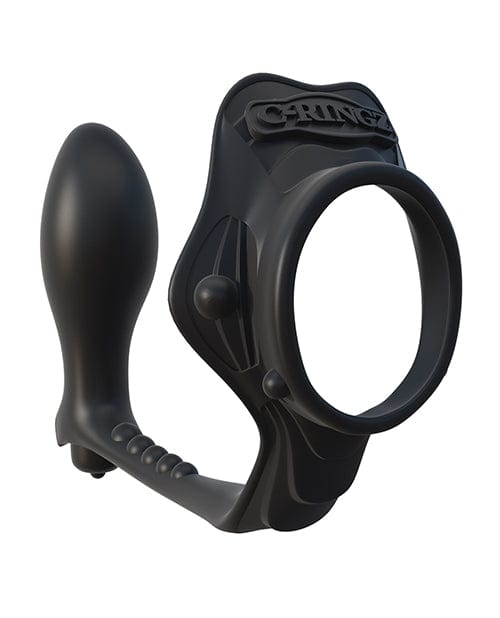 Fantasy C-Ringz Rock Hard Ass-Gasm Vibrating Ring - Black Penis Enhancement