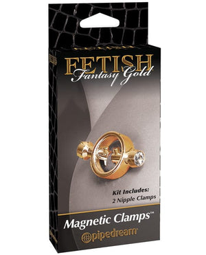 Fetish Fantasy Gold Magnetic Nipple Clamps - Gold Bondage Blindfolds & Restraints