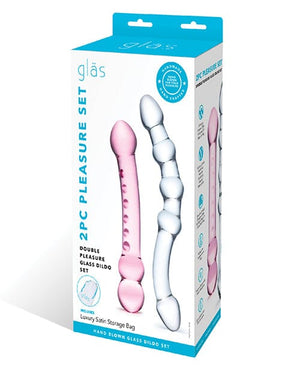 Glas 2 Pc Double Pleasure Glass Dildo Set Dongs & Dildos