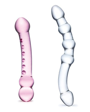 Glas 2 Pc Double Pleasure Glass Dildo Set Dongs & Dildos
