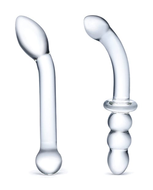 Glas 2 pc G-Spot Pleasure Glass Dildo Set - Clear Dongs & Dildos