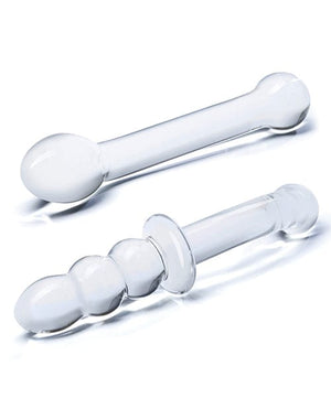 Glas 2 pc G-Spot Pleasure Glass Dildo Set - Clear Dongs & Dildos