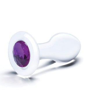 Glas 3.5" Bling Bling Glass Butt Plug - Clear Anal Products