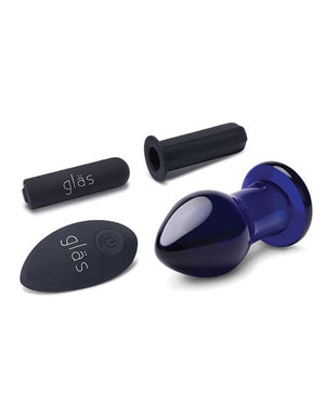 Glas 3.5" Rechargeable Vibrating Butt Plug - Blue Anal Products