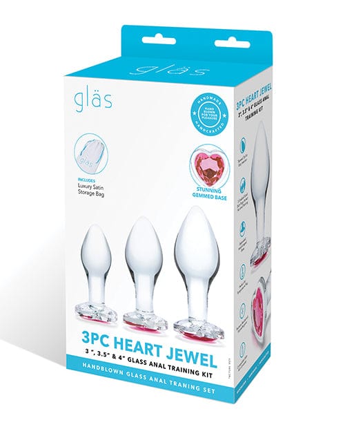 Glas 3 pc Heart Jewel Glass Anal Training Kit Anal Products