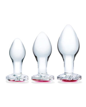 Glas 3 pc Heart Jewel Glass Anal Training Kit Anal Products