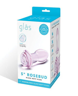 Glas 5" Rosebud Glass Butt Plug - Pink Anal Products