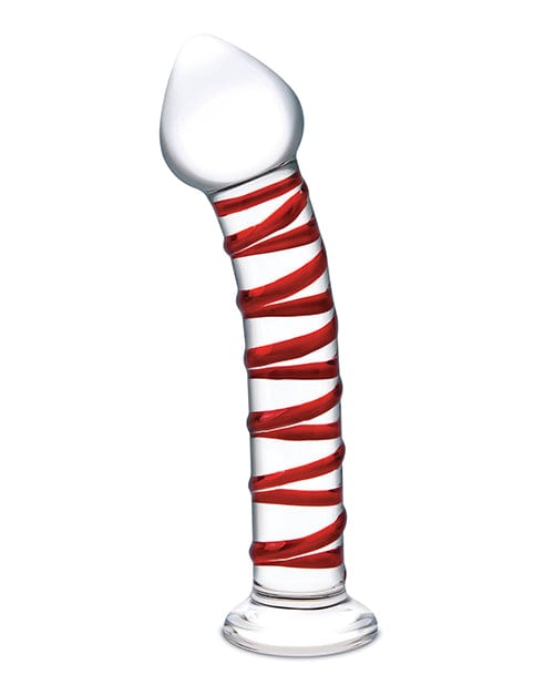 Glas 8" Mr. Swirly Glass Dildo - Red Dongs & Dildos