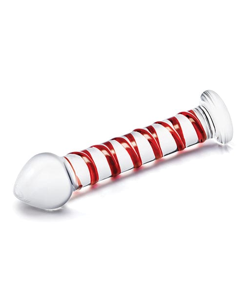 Glas 8" Mr. Swirly Glass Dildo - Red Dongs & Dildos