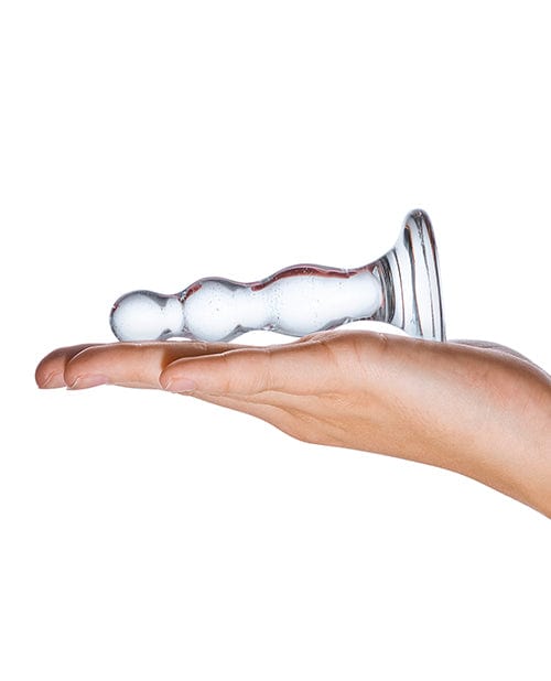 Glas Triple Play Beaded Butt Plug - Clear Anal Products