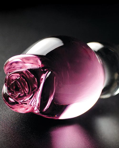 Icicles No. 12 Hand Blown Glass Massager - Clear w/Rose Tip Dongs & Dildos