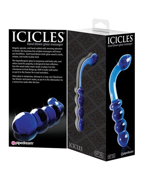 Icicles No. 31 Hand Blown Glass - Blue G Spot Dongs & Dildos