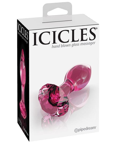 Icicles No. 79 Hand Blown Glass Diamond Butt Plug - Pink Anal Products