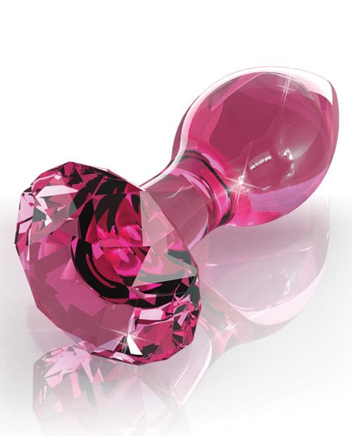 Icicles No. 79 Hand Blown Glass Diamond Butt Plug - Pink Anal Products