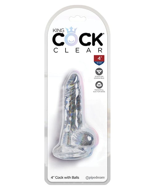 King Cock Clear Cock W/balls 4" Dongs & Dildos