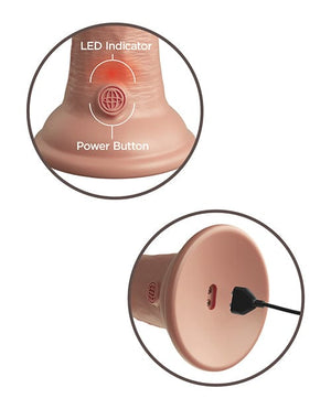 King Cock Elite 6" Dual Density Vibrating Silicone Cock Vibrators
